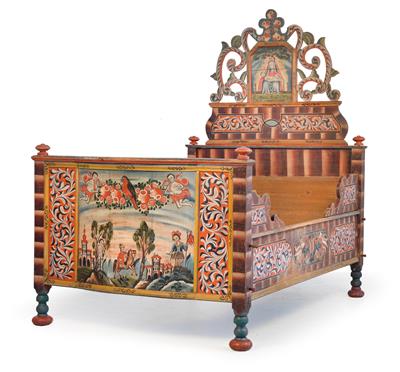 Splendid Upper Austrian rustic bed, - Rustic Furniture