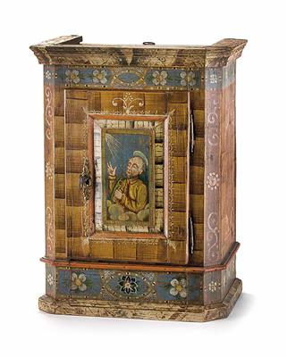 Rare Upper Austrian wall cabinet, - Rustikální nábytek