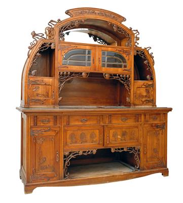 Large splendid Art Nouveau sideboard, - Mobili