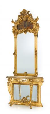 Console table with mirror, - Furniture