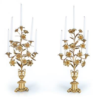 Pair of candelabras, - Furniture