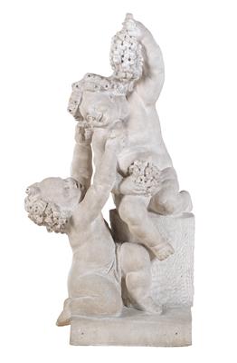 Figural group of putti in revelry, - Furniture