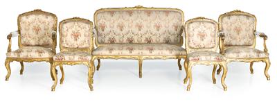 Baroque style salon seating group, - Furniture