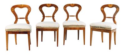 Set of 4 Biedermeier chairs, - Mobili
