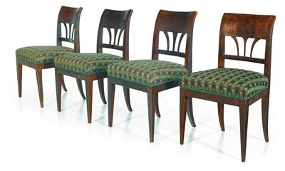 Set of 4 Biedermeier chairs, - Mobili