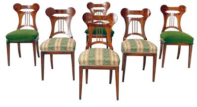 Set of 6 Biedermeier chairs, - Nábytek, koberce