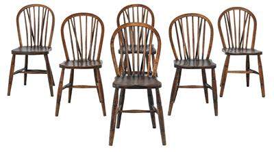 Set of 6 Windsor chairs, - Mobili