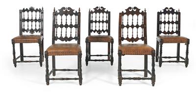 Set of six Italian Baroque chairs, - Mobili