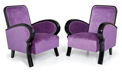 Pair of Art Deco fauteuils, - Mobili e arti decorative