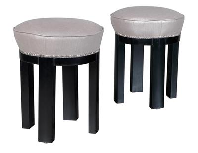 Pair of small Art Deco stools, - Nábytek, koberce