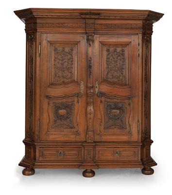 Splendid provincial Rococo hall cupboard or wedding cabinet, - Furniture and the decorative arts