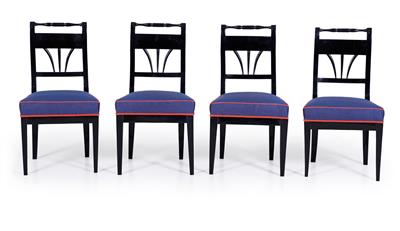 Set of four Biedermeier chairs, - Furniture and the decorative arts