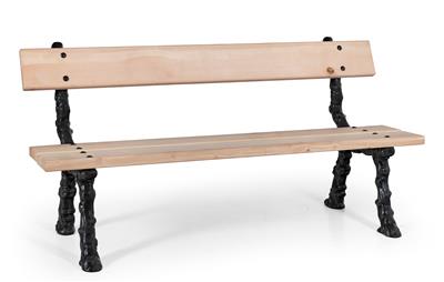 Rare and heavy model of a garden bench, - Furniture and the decorative arts