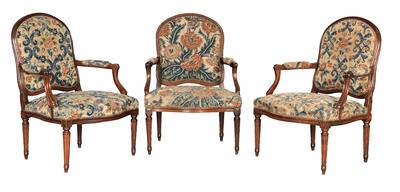 3 Baroque-Josefinisch Armchairs, - Castle Schwallenbach - Collection Reinhold Hofstätter (1927- 2013)