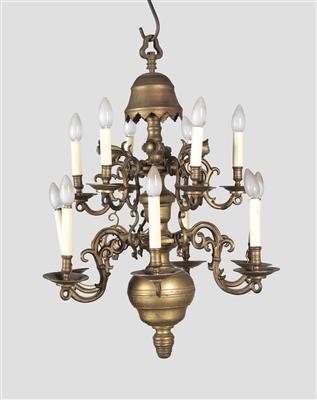 Baroque brass candelabrum, - Castle Schwallenbach - Collection Reinhold Hofstätter (1927- 2013)