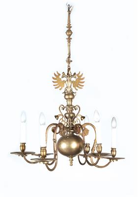 Baroque brass candelabrum, - Castle Schwallenbach - Collection Reinhold Hofstätter (1927- 2013)