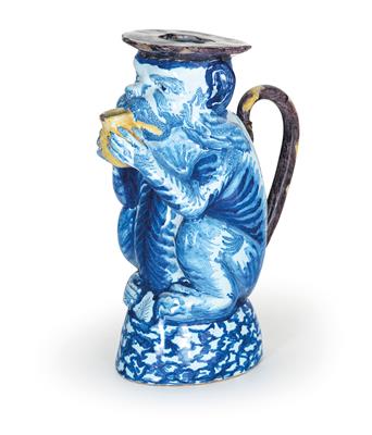 Tankard in shape of an ape, Delft, 18th cent. - Castle Schwallenbach - Collection Reinhold Hofstätter (1927- 2013)