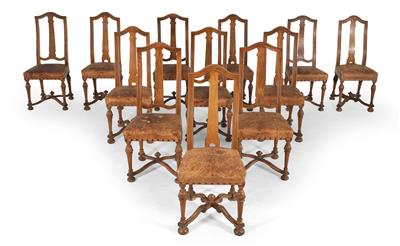 Rare set of 12 early Baroque Armchairs, - Castle Schwallenbach - Collection Reinhold Hofstätter (1927- 2013)