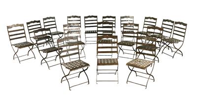 Rare set of 18 garden chairs, - Castle Schwallenbach - Collection Reinhold Hofstätter (1927- 2013)