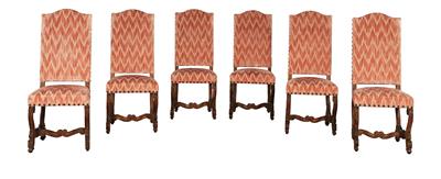 Rare Set of 6 early baroque chairs, - Castle Schwallenbach - Collection Reinhold Hofstätter (1927- 2013)