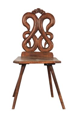 Rare late Renaissance plank chair, - Castle Schwallenbach - Collection Reinhold Hofstätter (1927- 2013)