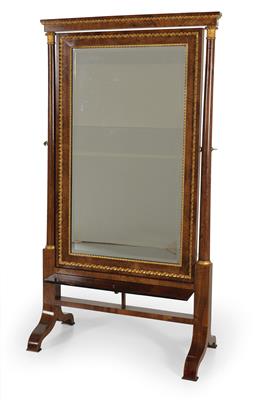 Biedermeier psyche mirror, - Furniture