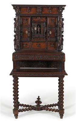 Cabinet with table support in Genoese Renaissance style, - Mobili