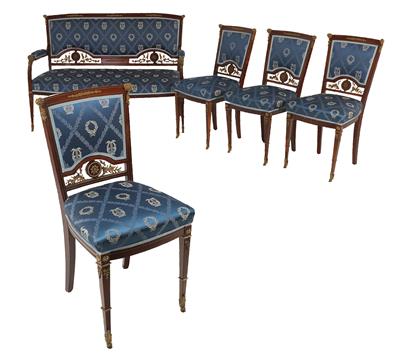 Neoklassizistische Sitzgruppe, - Möbel und dekorative Kunst