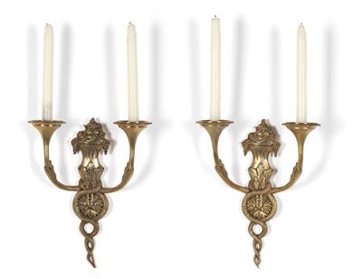 Pair of candle appliques, - Nábytek, koberce