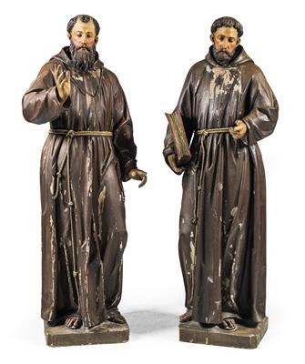 Two auxiliary figures of monks, - Mobili rustici