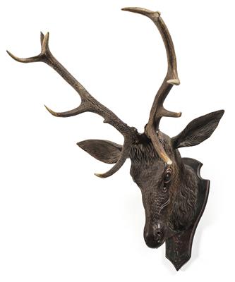 Carved deer head, - Mobili rustici