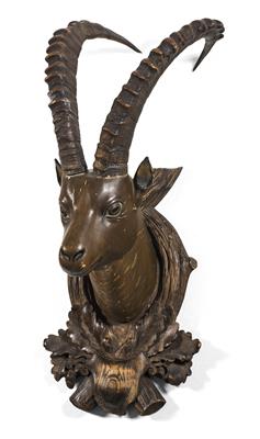Hunting trophy of an ibex, - Rustikální nábytek