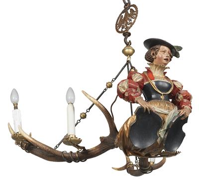 Chandelier with figure, or “Lusterweibchen”, - Rustic Furniture