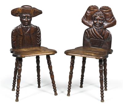 Pair of chairs, - Mobili rustici
