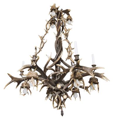 Splendid chandelier with a hunting theme, - Rustic Furniture