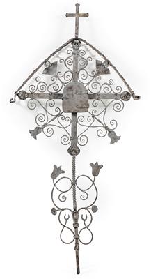 Wrought iron funerary cross, - Rustic Furniture