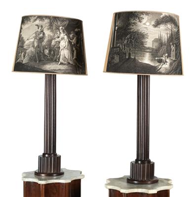 Paar großer Säulenlampen, - Selected by Hohenlohe