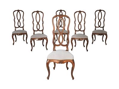 A set of 6 high back chairs, - Selected by Hohenlohe