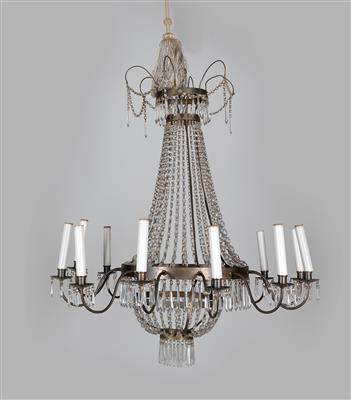 Glass chandelier, - Mobili e arti decorative