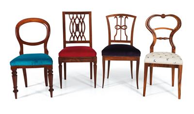 Group of 4  different chairs, - Furniture and Decorative Art