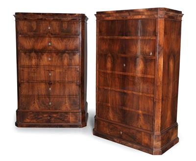 Pair of Biedermeier chests of drawers, - Mobili e arti decorative