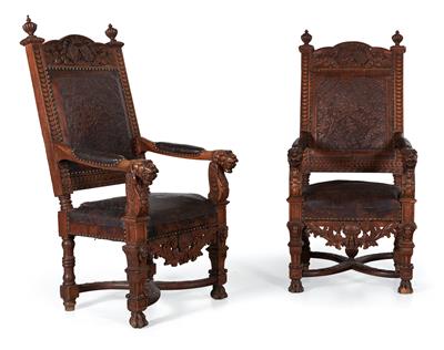 Pair of  Historicist armchairs, - Nábytek