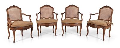 Set of 4 armchairs, - Furniture and Decorative Art