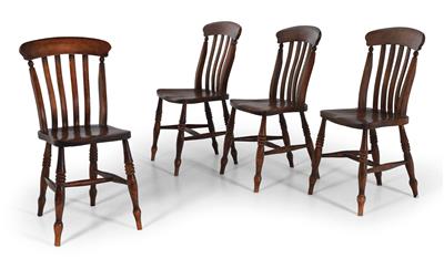 Set of 4 English Windsor chairs, - Furniture and Decorative Art