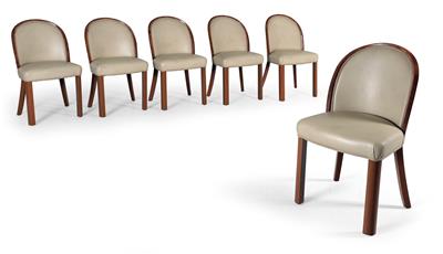 Set of 6 Art Deco chairs, - Furniture and Decorative Art
