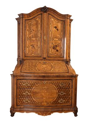 An important German Baroque cabinet on chest, - Collection Reinhold Hofstätter
