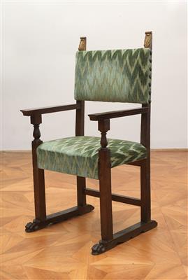 A set of 4 matching and 2 different Renaissance armchairs, - Collection Reinhold Hofstätter