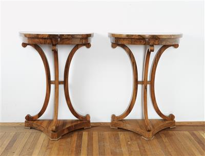 A pair of small Biedermeier console tables, - Collection Reinhold Hofstätter