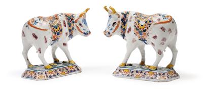A pair of cows, Delft c. 1760 - Kolekce Reinhold Hofstätter