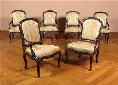 A set of 6 Baroque armchairs, - Collezione Reinhold Hofstätter